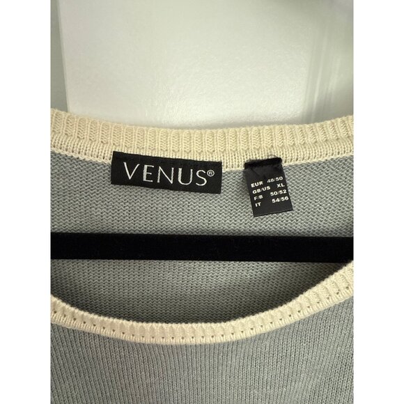 VENUS size XL Peace sign Grey Pull over Sweater Boho - Picture 4 of 6